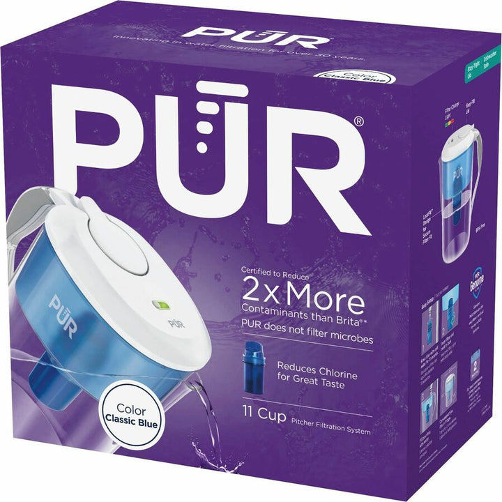 Image of Honeywell 40 Gal Pitcher, Pur LED, 11.25"x10.63"x6.75", Blue/Gray