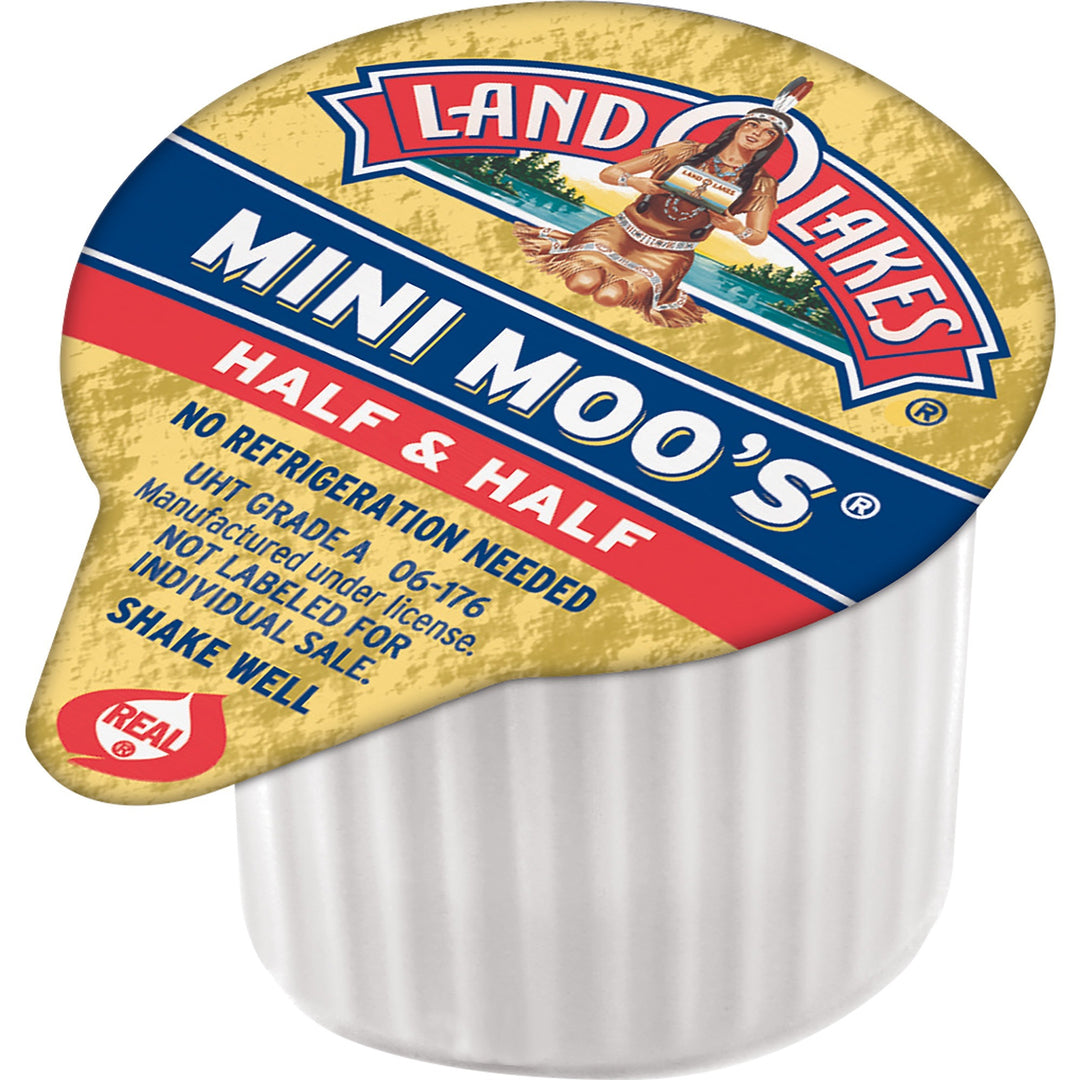Image of Land O' Lakes® Mini Moo's Half and Half, 0.3 oz Mini Cups, 192/Carton