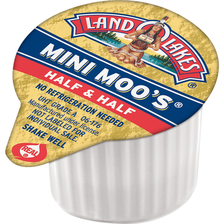 Image of Land O' Lakes® Mini Moo's Half and Half, 0.3 oz Mini Cups, 192/Carton