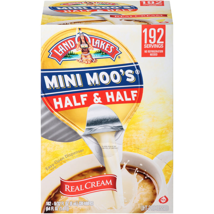 Image of Land O' Lakes® Mini Moo's Half and Half, 0.3 oz Mini Cups, 192/Carton