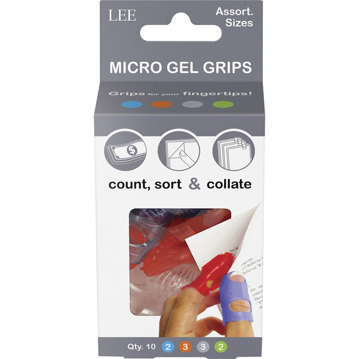Image of LEE 61410 Tippi Micro Gel Grips, #3 with 0.63" Diameter, Assorted, Green, Clear, Red, 1 Pack