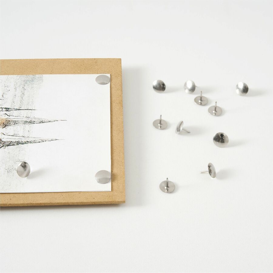 Image of Lorell Thumbtacks, 3/8"Dia Shank, 5/16"L, 100 Pieces/PK, Silver