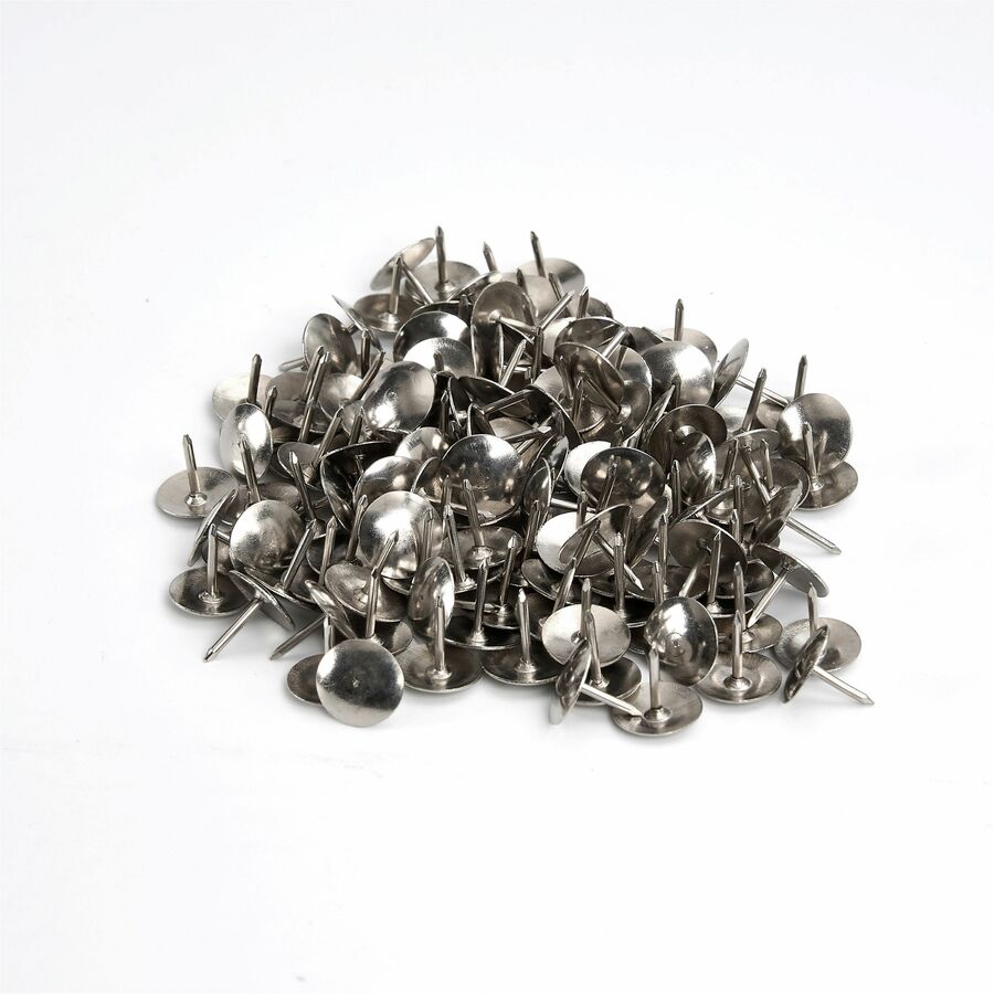 Image of Lorell Thumbtacks, 3/8"Dia Shank, 5/16"L, 100 Pieces/PK, Silver