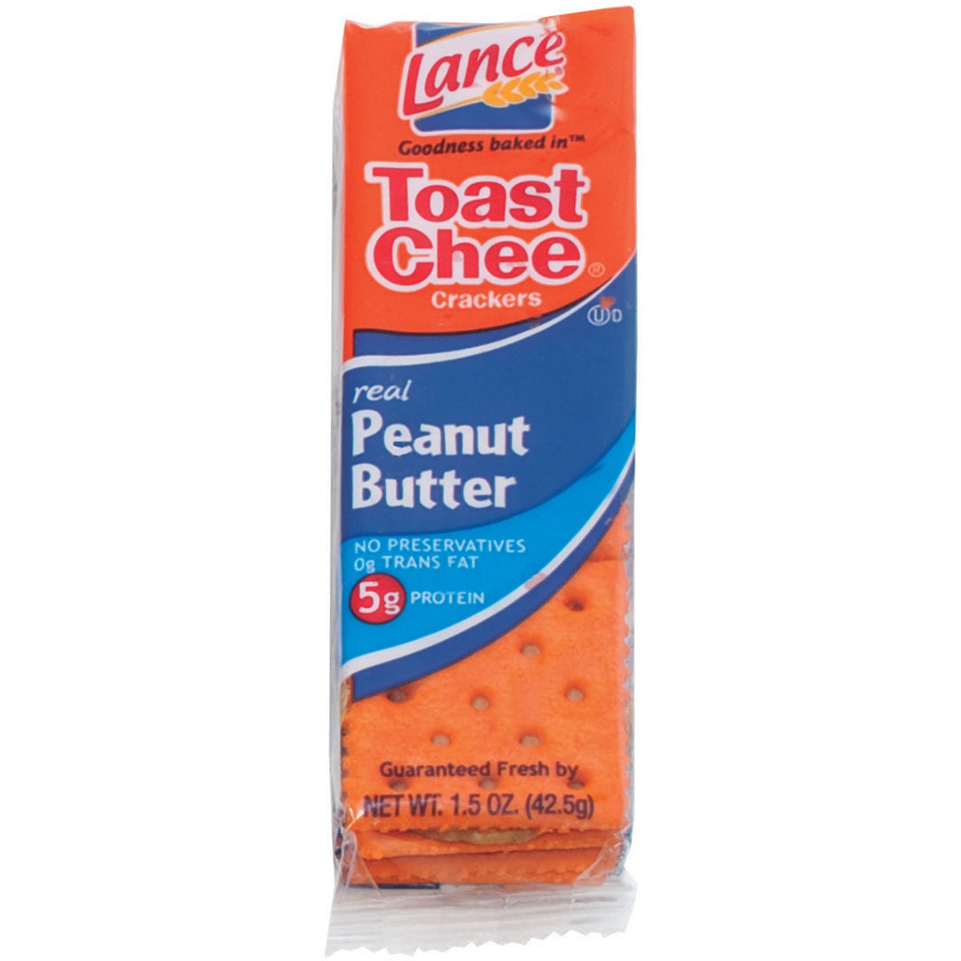 Image of Lance SN40653 Toast Chee Peanut Butter Cracker Sandwiches, Individually Wrapped, Peanut Butter, 1 Serving Pack, 6/Pack, 1 Box