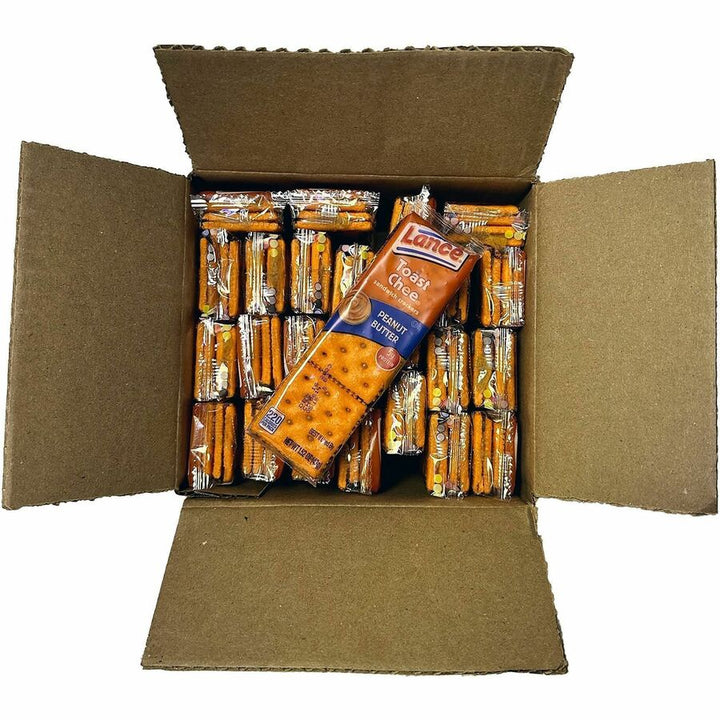 Image of Lance SN40653 Toast Chee Peanut Butter Cracker Sandwiches, Individually Wrapped, Peanut Butter, 1 Serving Pack, 6/Pack, 1 Box