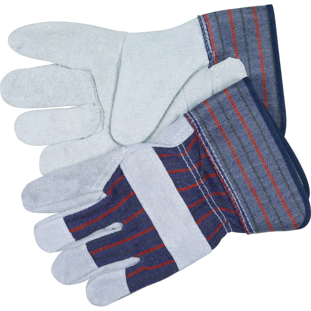 Image of MCR Safety Safety Gloves, Leather, 2-1/2" Cuff, Medium, 2 Gloves/PR, BE