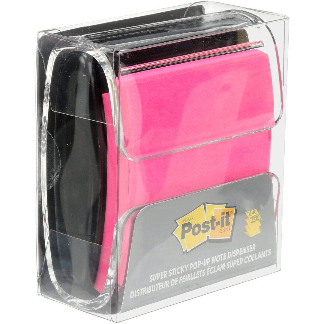Image of Post-it® WD330BK Note Dispenser, 3" x 3" Note, 100 Note Capacity, Clear, Translucent, 1 Each