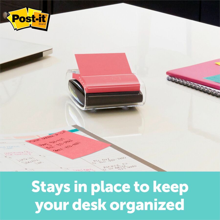 Image of Post-it® WD330BK Note Dispenser, 3" x 3" Note, 100 Note Capacity, Clear, Translucent, 1 Each