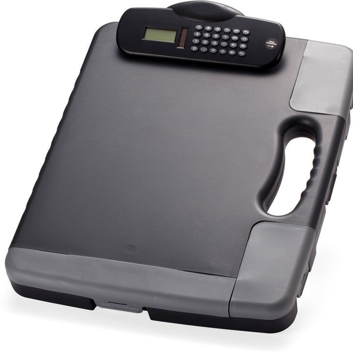 Image of Officemate Clipboard Case,w/Calculator,14.5"x11.75"x1.5",Charcoal Black