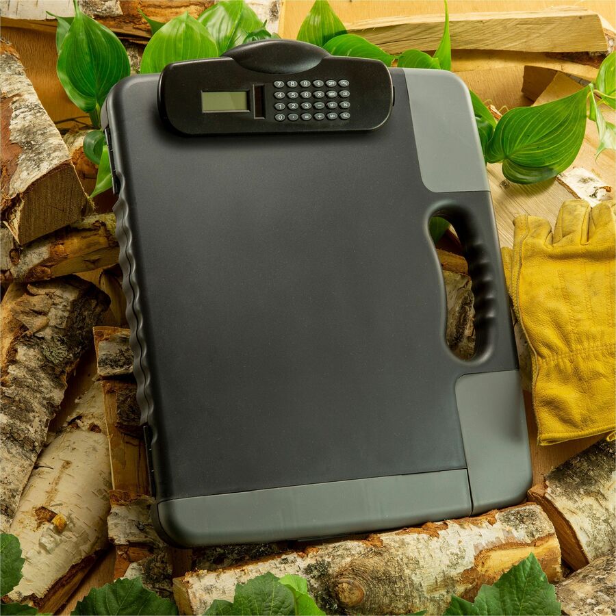 Image of Officemate Clipboard Case,w/Calculator,14.5"x11.75"x1.5",Charcoal Black
