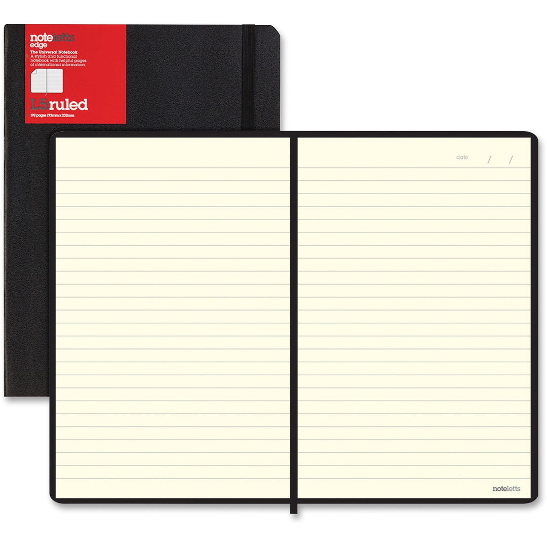 Image of Rediform® Notebook, Noteletts Edge, Flexible Cover, 9"x6", BK