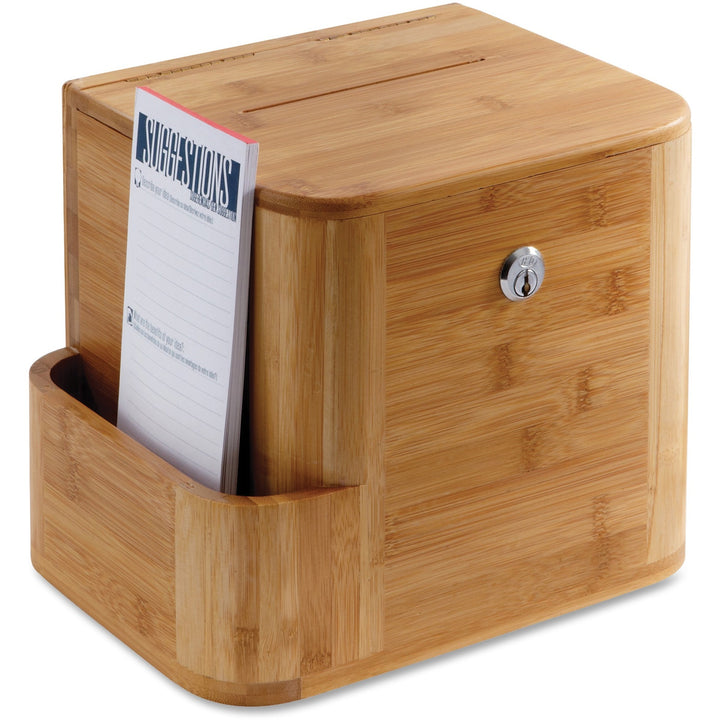 Image of Safco® Bamboo Suggestion Boxes, 10 X 8 X 14, Natural