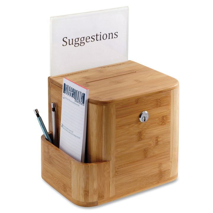 Image of Safco® Bamboo Suggestion Boxes, 10 X 8 X 14, Natural
