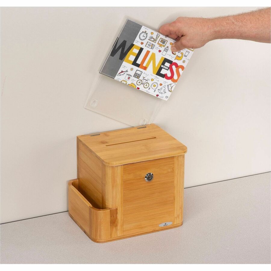 Image of Safco® Bamboo Suggestion Boxes, 10 X 8 X 14, Natural