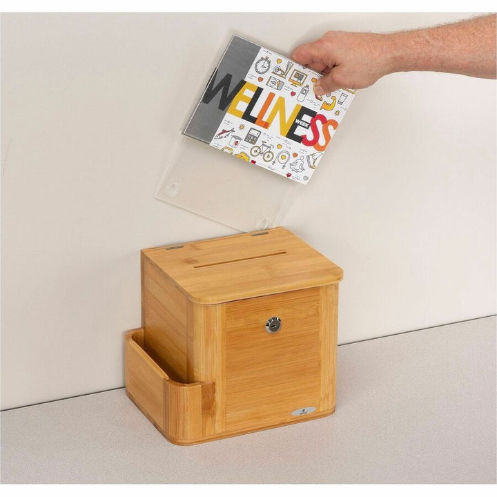 Image of Safco® Bamboo Suggestion Boxes, 10 X 8 X 14, Natural