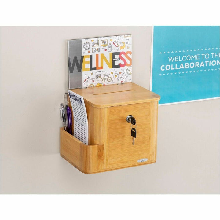 Image of Safco® Bamboo Suggestion Boxes, 10 X 8 X 14, Natural