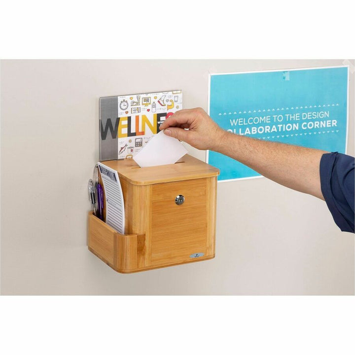 Image of Safco® Bamboo Suggestion Boxes, 10 X 8 X 14, Natural