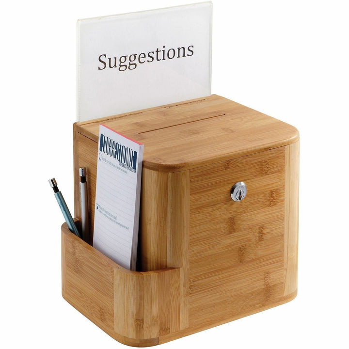 Image of Safco® Bamboo Suggestion Boxes, 10 X 8 X 14, Natural