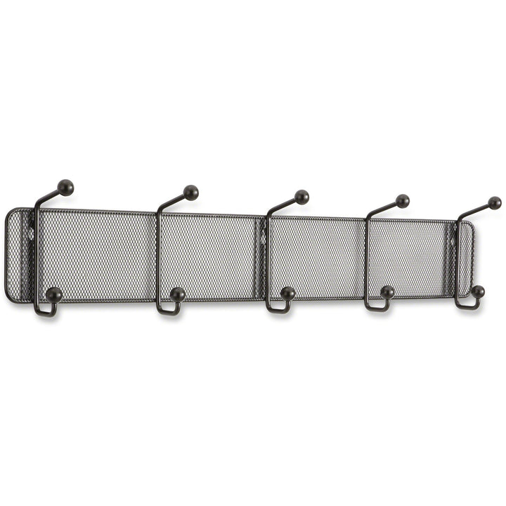 Image of Safco® Onyx Mesh Wall Racks, 5 Hook, 26.75w x 3d x 5.5h, Black