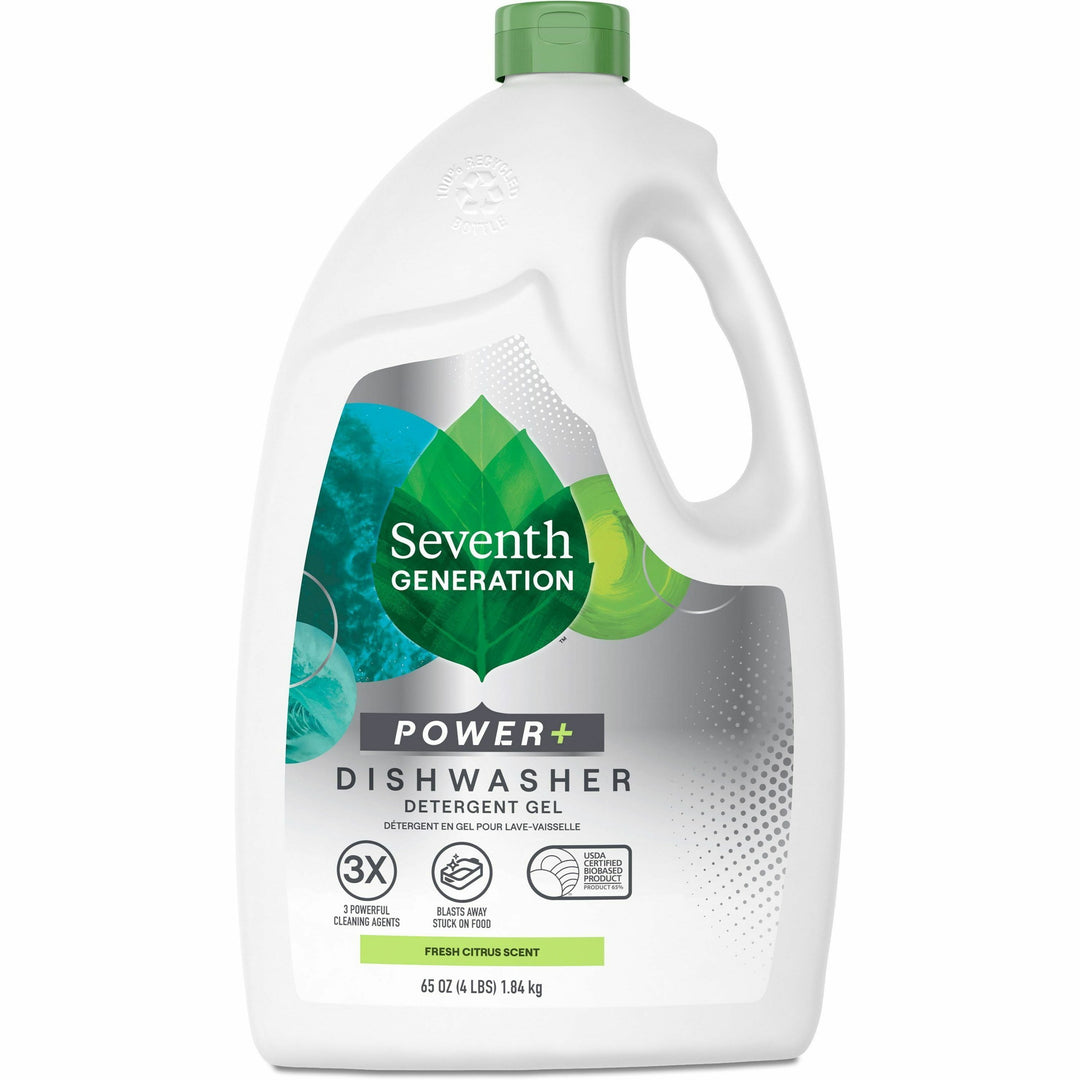 Image of Seventh Generation 22929 Ultra Power Plus Dishwasher Detergent, For Dish, 65 fl oz (2 quart), Fresh Scent, Non-toxic, Dye-free, Clear, 1 Bottle