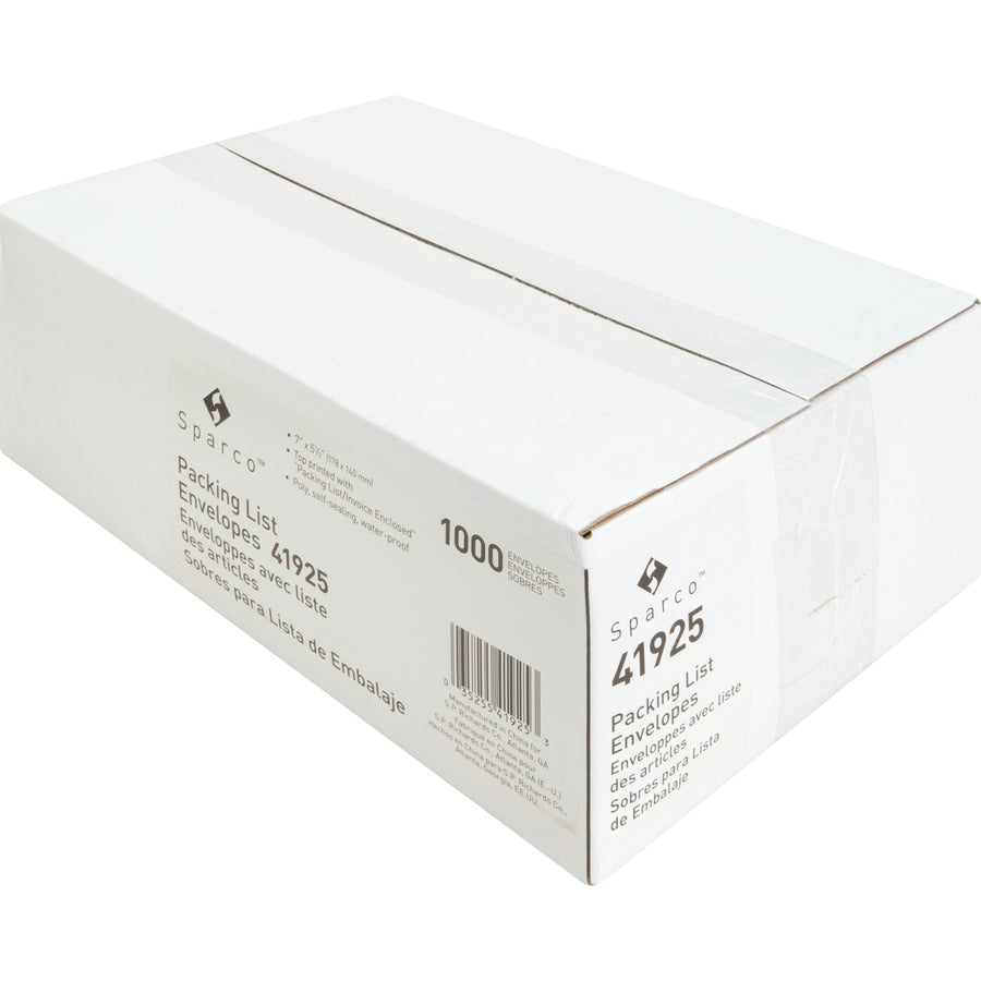 Image of Sparco Packing/Invoice Envelope, 7"x5.5", 1000/BX, White