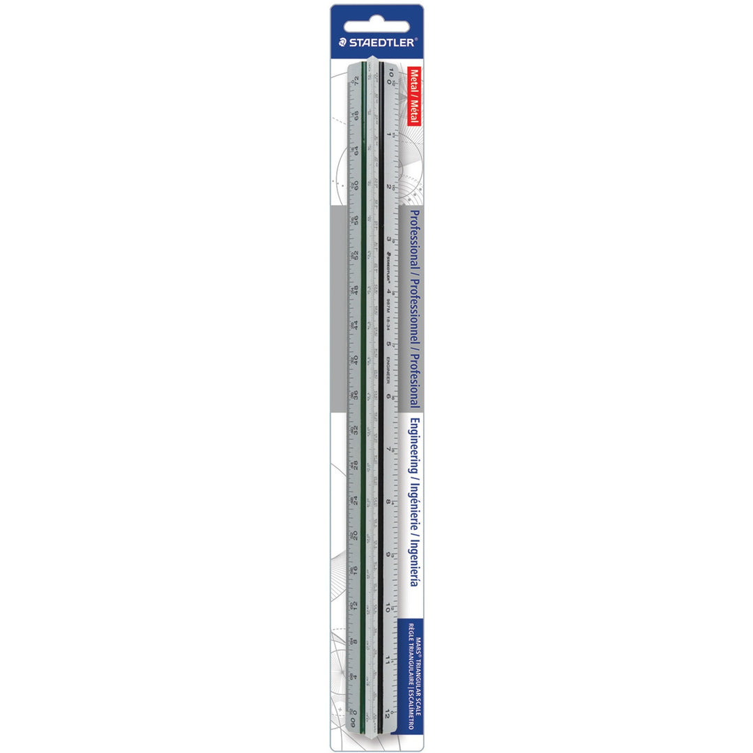 Image of Staedtler® Engineers Pro Triangular Scale, Mars, ALM, 12", Silver