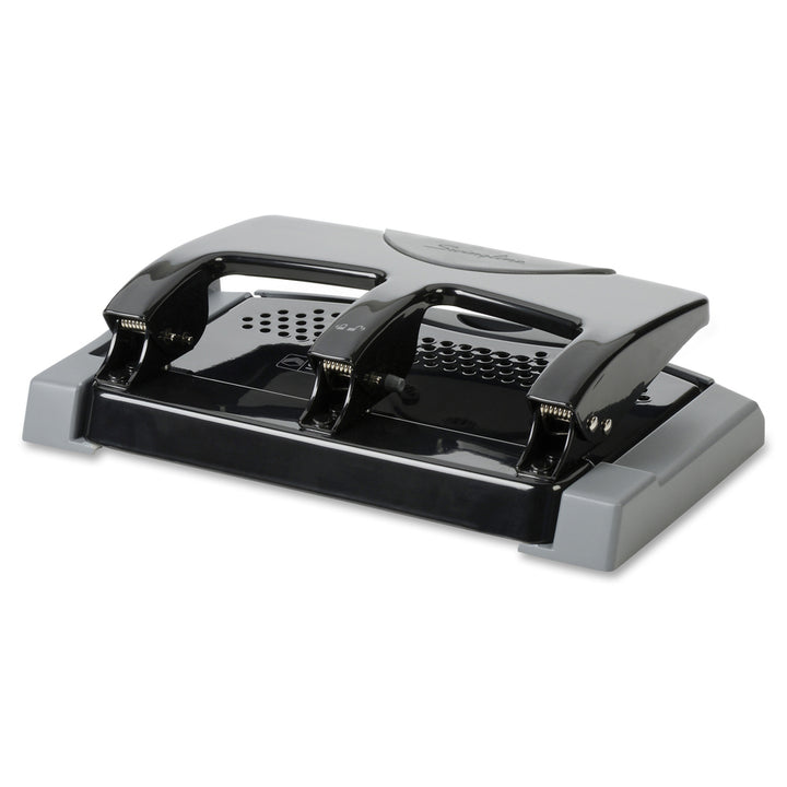 Image of Swingline® 45-Sheet Smarttouch Three-Hole Punch, 9/32" Holes, Black/gray