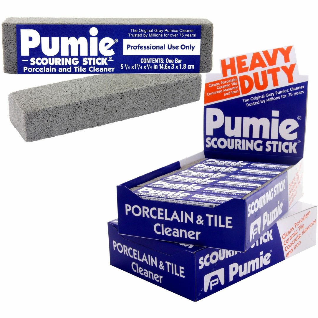 Image of United States Pumice Company Scouring Pumice Stick, 6"x3/4"x1-1/4", 12/PK, Gray