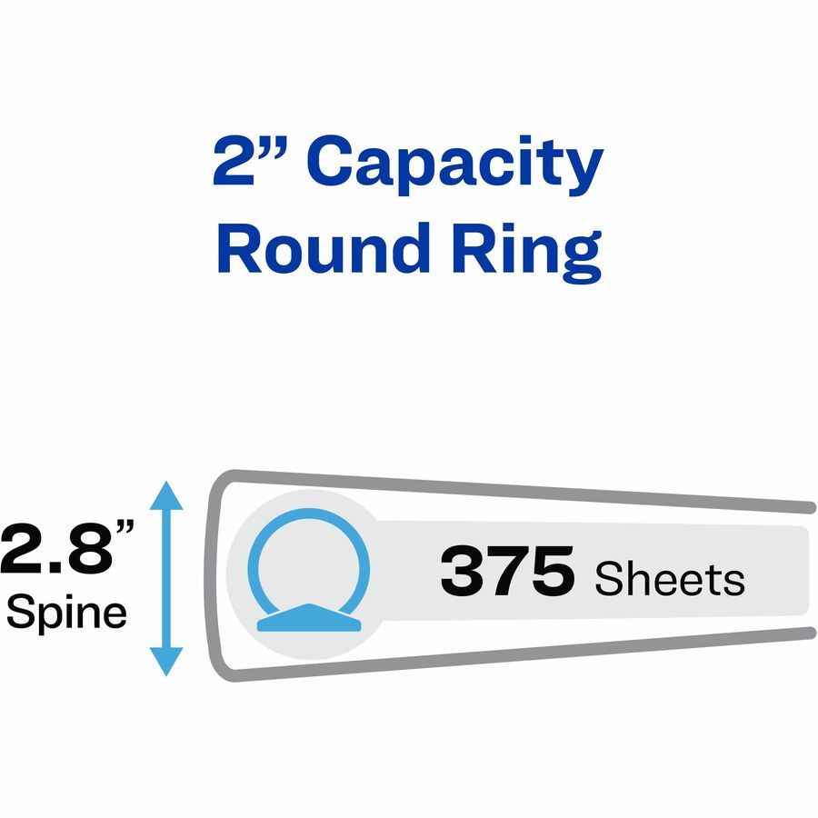 Image of Avery® Economy Non-View Binder With Round Rings, 3 Rings, 2" Capacity, 11 X 8.5, Blue, (3500)