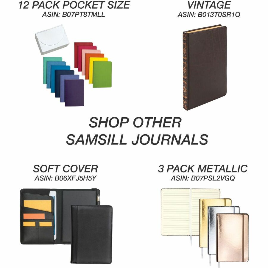 Image of Samsill® Journal, Acid-Free, 120 Sheets, 5-1/4"Wx3/4"Lx8-1/4"H, Black
