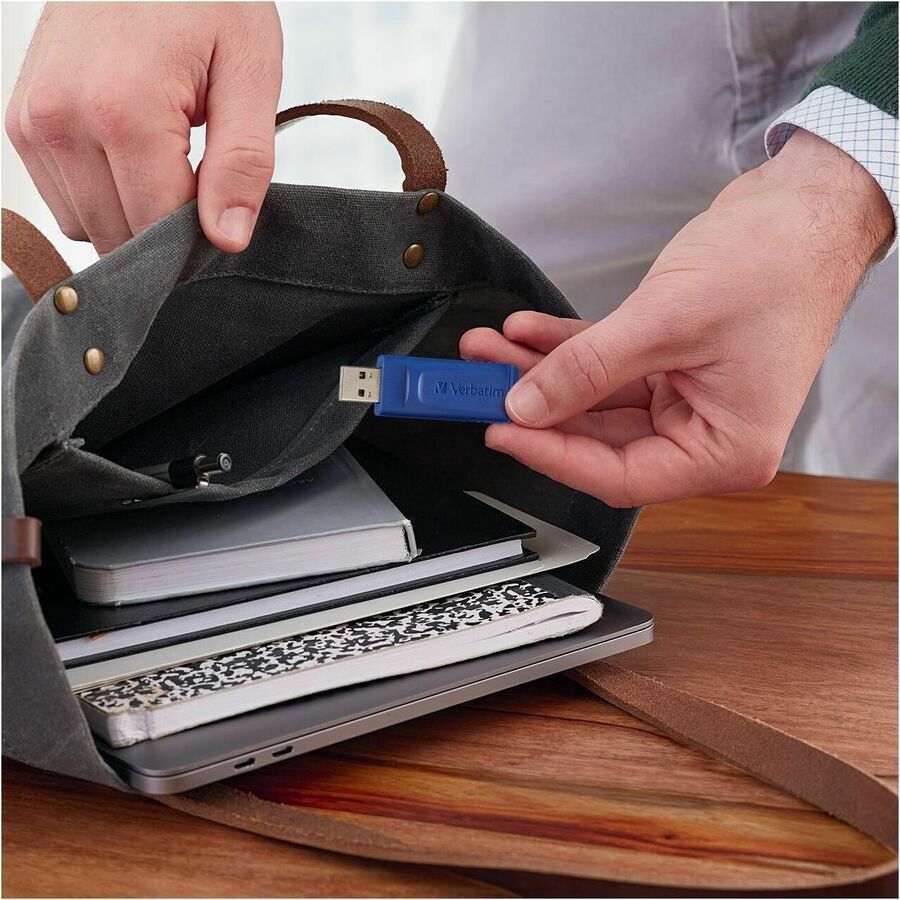 Image of Verbatim® USB Flash Drive, 128BG, 2/5"Wx2-1/4"Lx3/4"H, BE