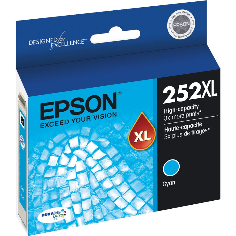 Image of Epson Ink Cartridge, T252XL, 1100 Page Yield, Cyan