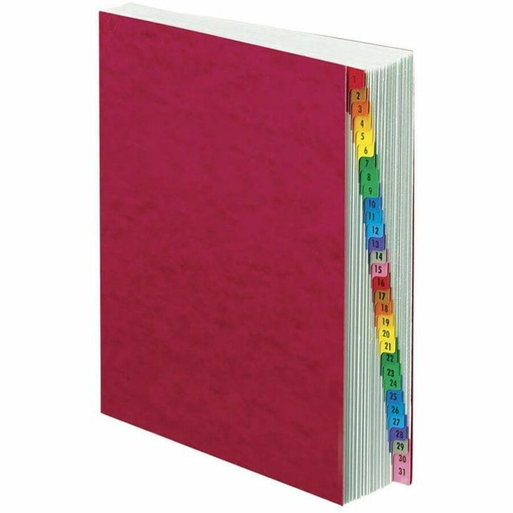 Image of Pendaflex® Expanding Desk File, 31 Dividers, Date Index, Letter Size, Red Cover