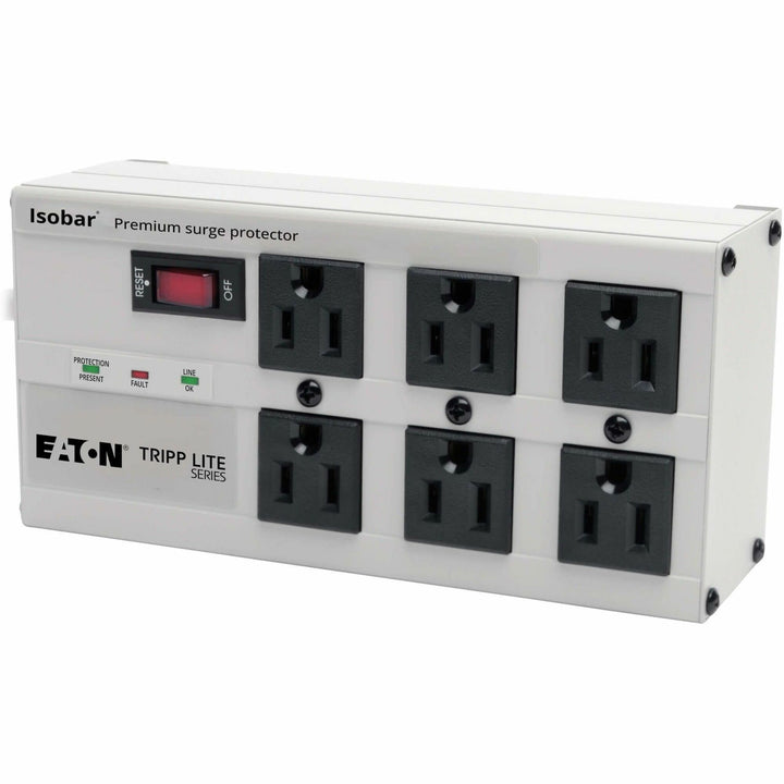 Image of Tripp Lite by Eaton Isobar Surge Protector, 6 AC Outlets, 6 ft Cord, 3,330 J, Light Gray