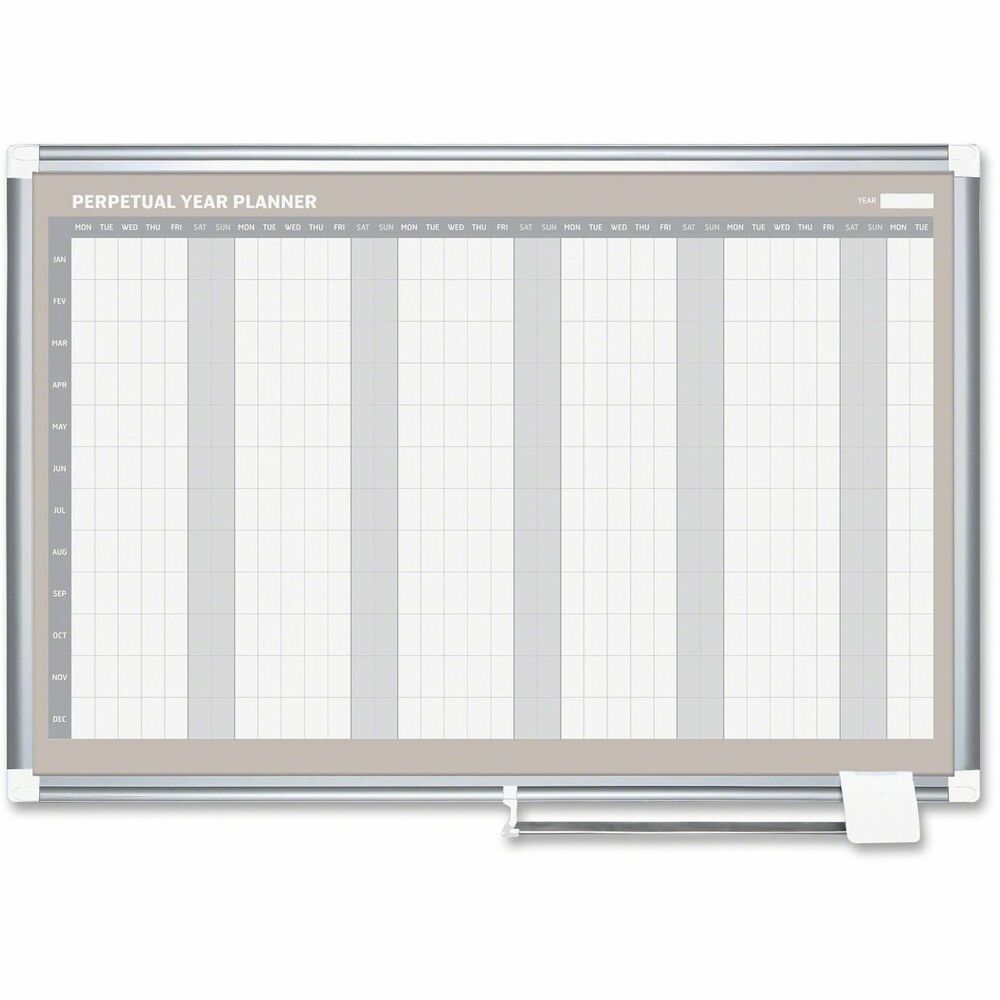 Image of Bi-silque Calendar Board,Dry Erase,36"x48",Annual,White