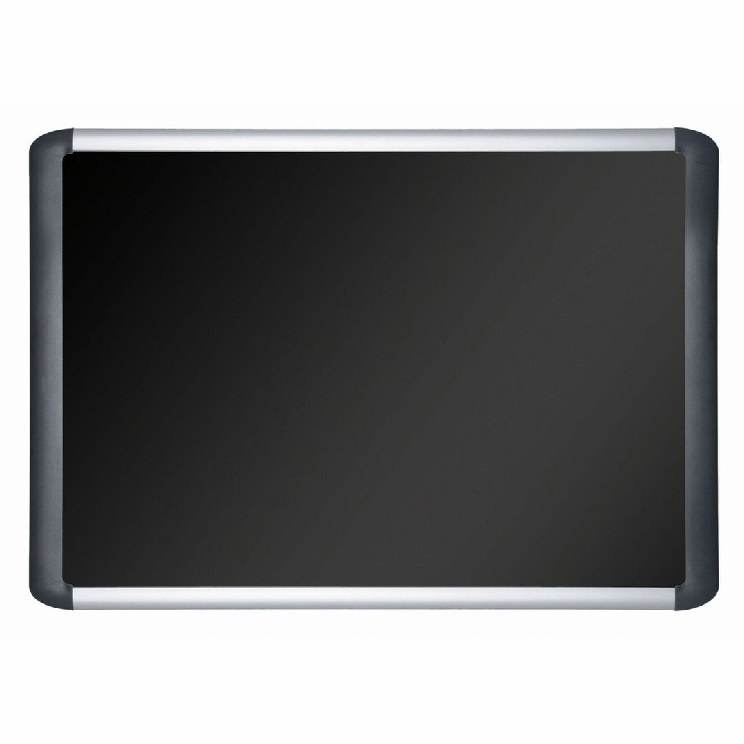 Image of MasterVision® Soft-touch Bulletin Board, 36" x 24", Black Surface, Black/Satin Aluminum Frame