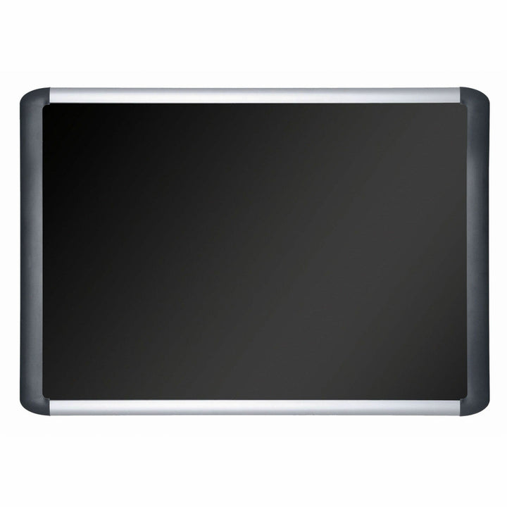 Image of MasterVision® Soft-touch Bulletin Board, 48" x 36", Black Surface, Black/Satin Aluminum Frame