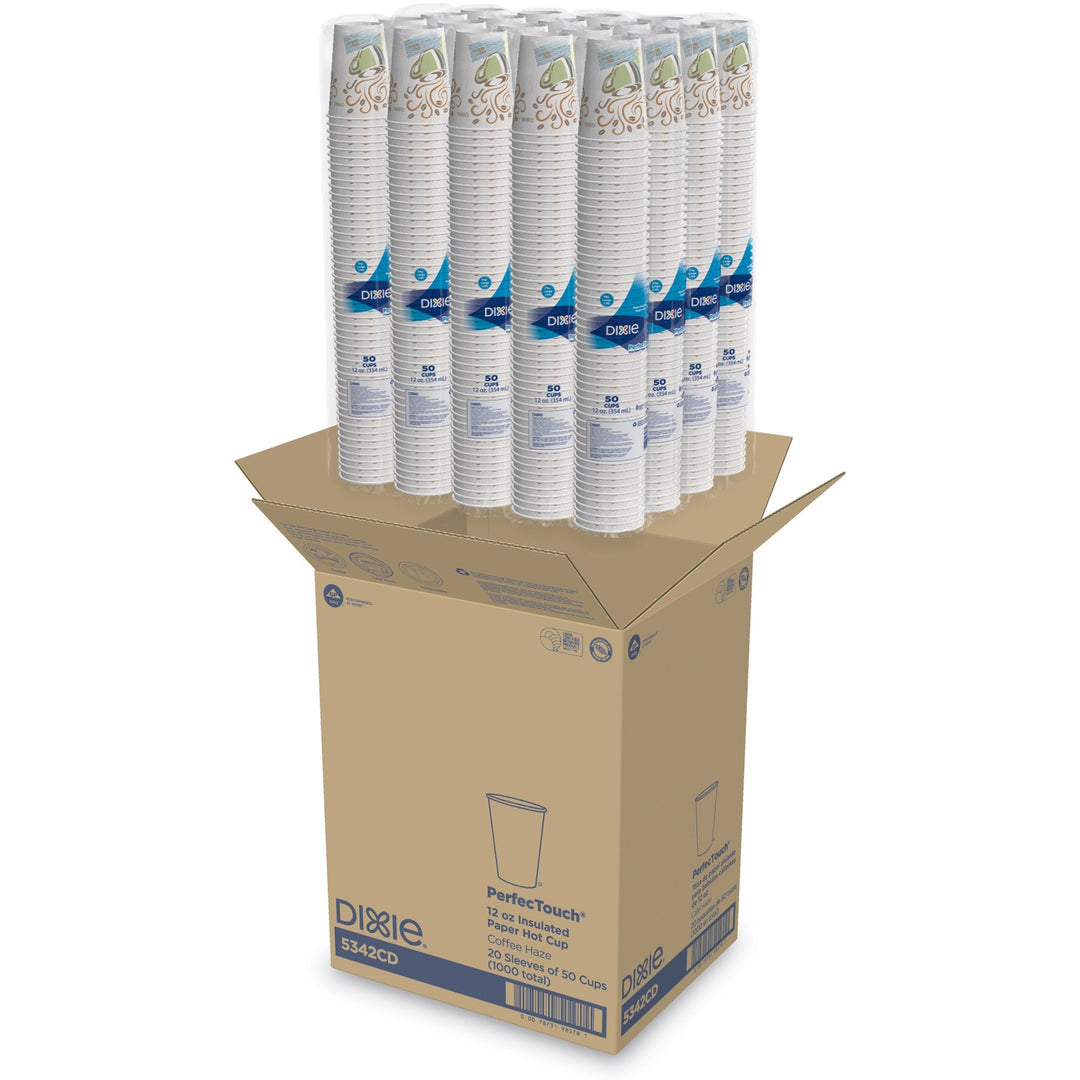 Image of Dixie® Hot Cups, Insulated Paper, 12 oz, 1000/CT