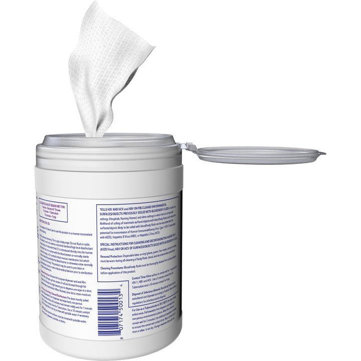 Image of Diversey Disinfectant Wipes, 6"x7", 160 Wipes/Canister, 12/CT, White