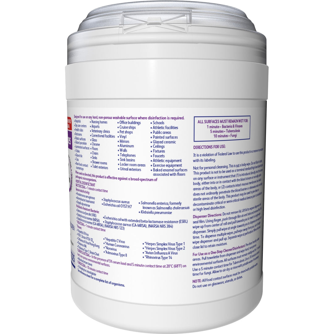 Image of Diversey Disinfectant Wipes, 6"x7", 160 Wipes/Canister, 12/CT, White
