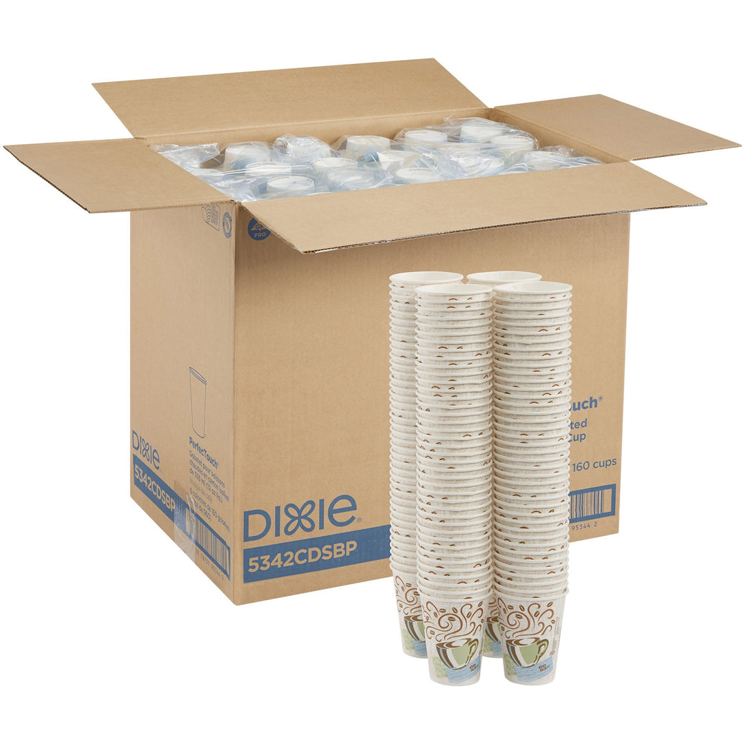 Image of Dixie® Hot Cups, Insulated Paper, 12oz, 160/PK, 6/CT, Multi