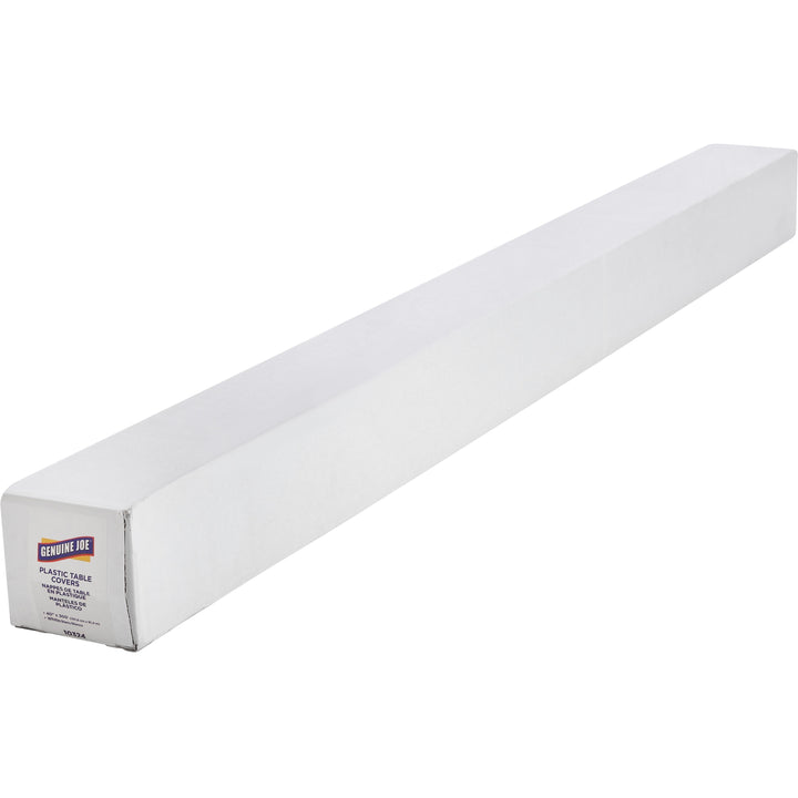 Image of Genuine Joe Table Cover Rolls, Plastic, 40"x300', 6RL/CT, White