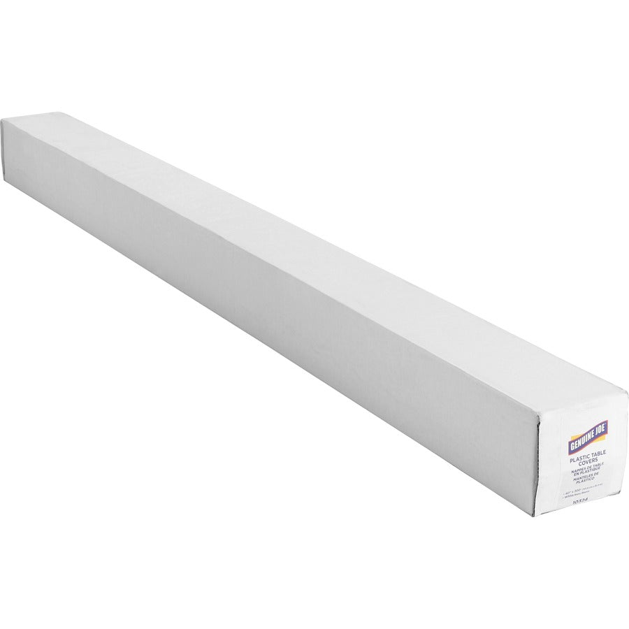 Image of Genuine Joe Table Cover Rolls, Plastic, 40"x300', 6RL/CT, White