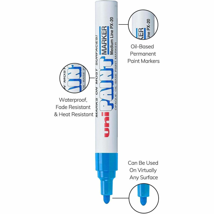 Image of uniball® Marker, Oil-Based, Medium Point, Blue Ink