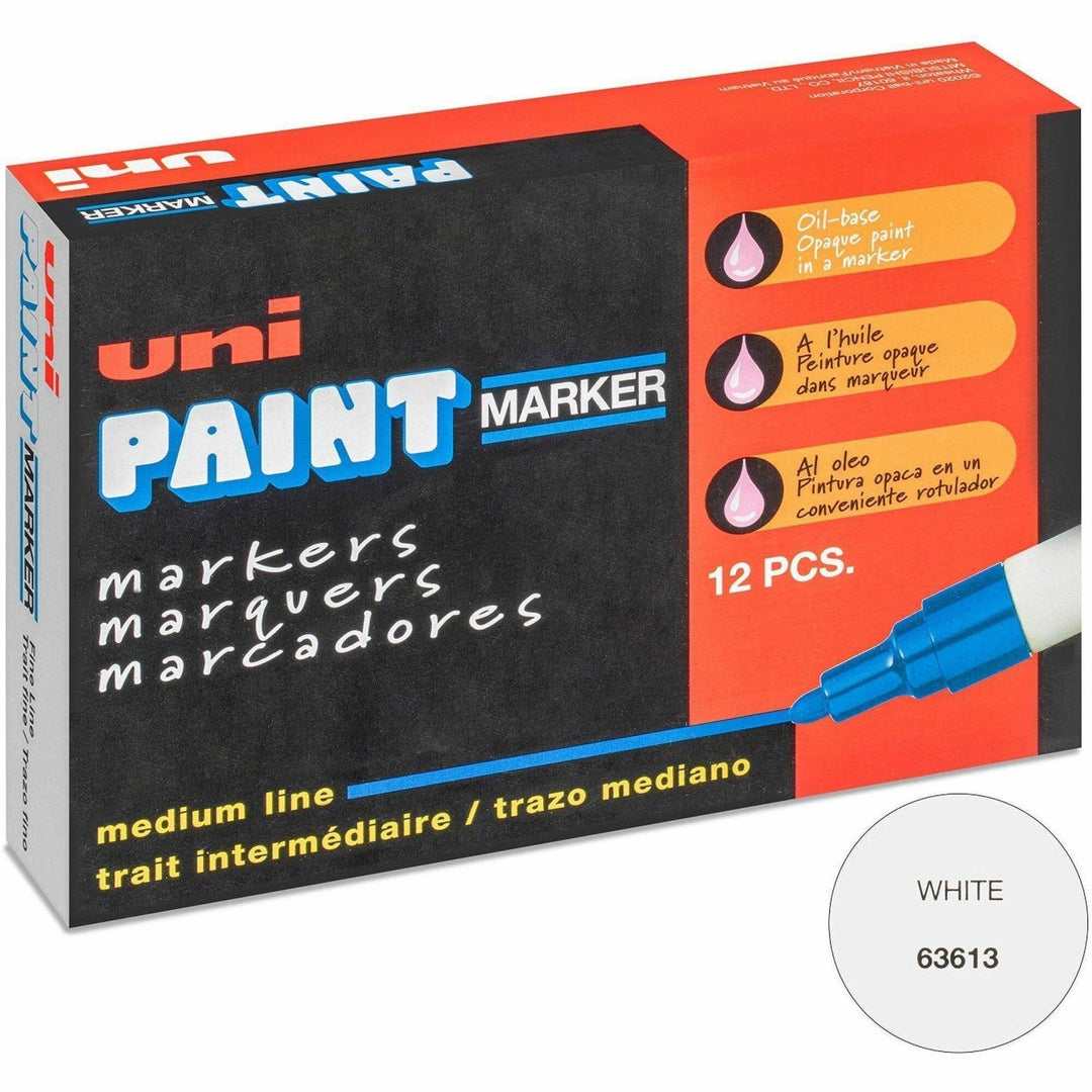 Image of uniball® Marker, Oil-Based, Medium Point, White Ink