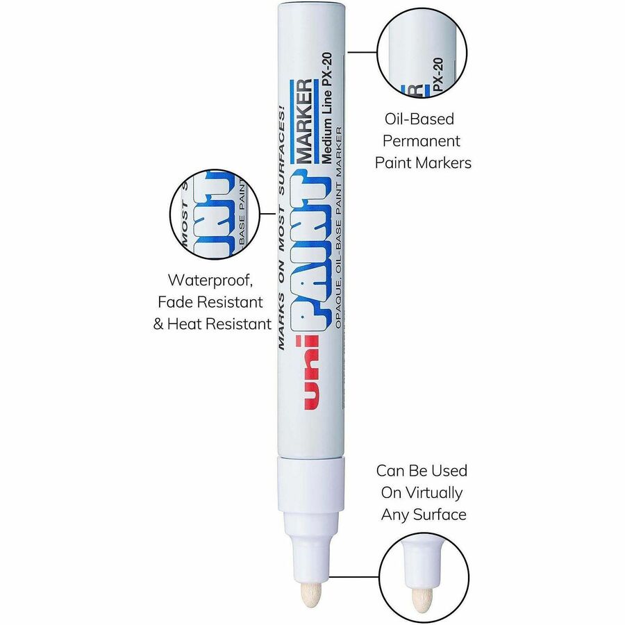 Image of uniball® Marker, Oil-Based, Medium Point, White Ink