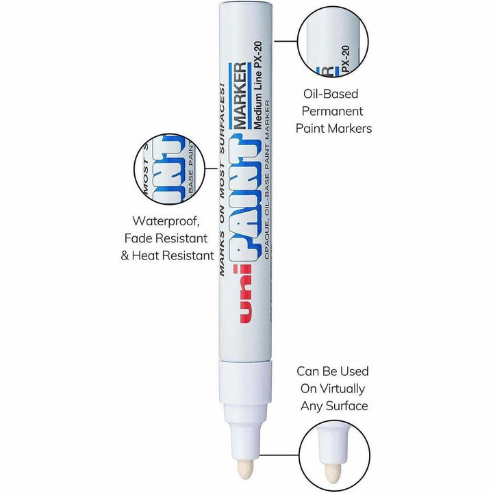 Image of uniball® Marker, Oil-Based, Medium Point, White Ink