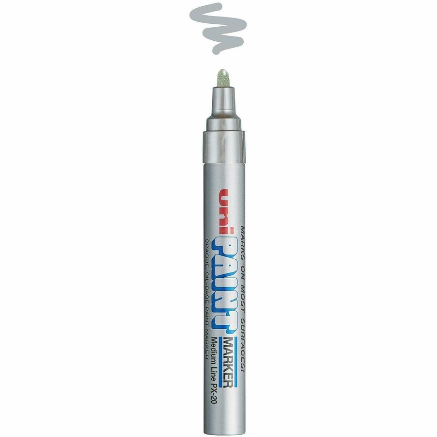 Image of uniball® Marker, Oil-Based, Medium Point, Metallic Silver