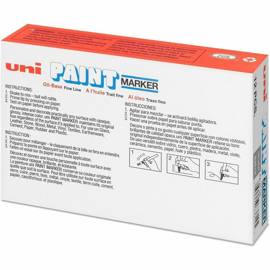 Image of uniball® Marker, Oil-Based, Medium Point, Metallic Silver