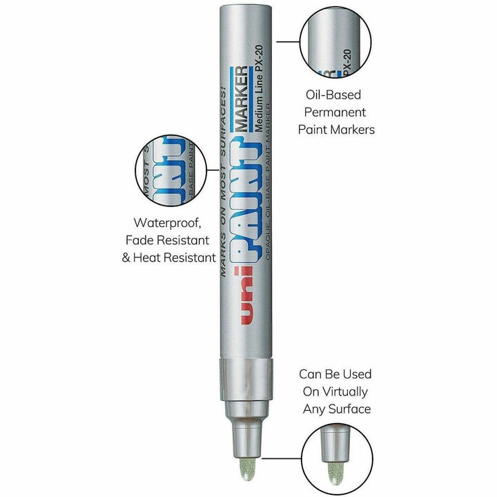 Image of uniball® Marker, Oil-Based, Medium Point, Metallic Silver